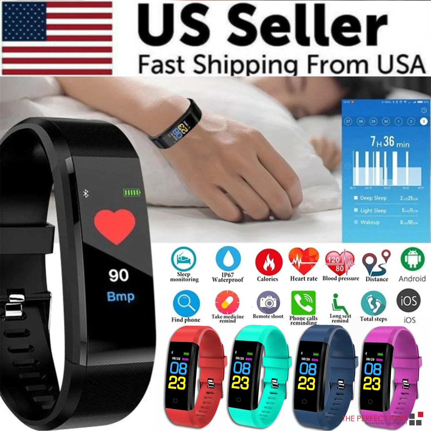 Active Health Smartwatch - Heart &amp; Oxygen Monitor for Men and Women