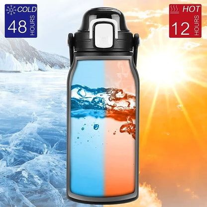 2L Tumbler Thermo Bottle Large Capacity With Straw Stainless Steel Thermal Water Bottle Cold and Hot Thermo Cup Vacuum Flask Gym